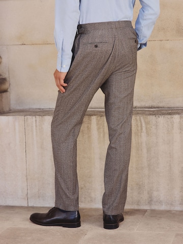 Next Tapered Pleat-Front Pants in Beige