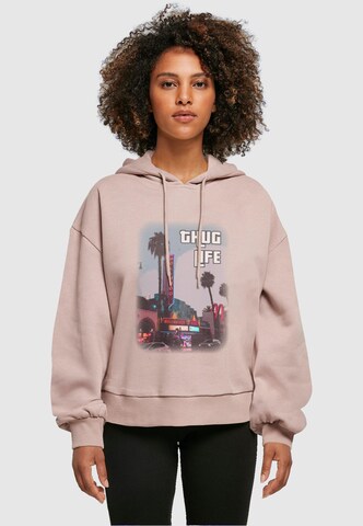 Merchcode Sweatshirt 'Grand Thug Life' in Pink: front