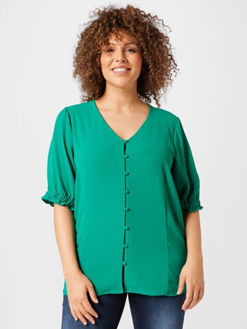 ONLY Carmakoma - Blusa en verde: frente