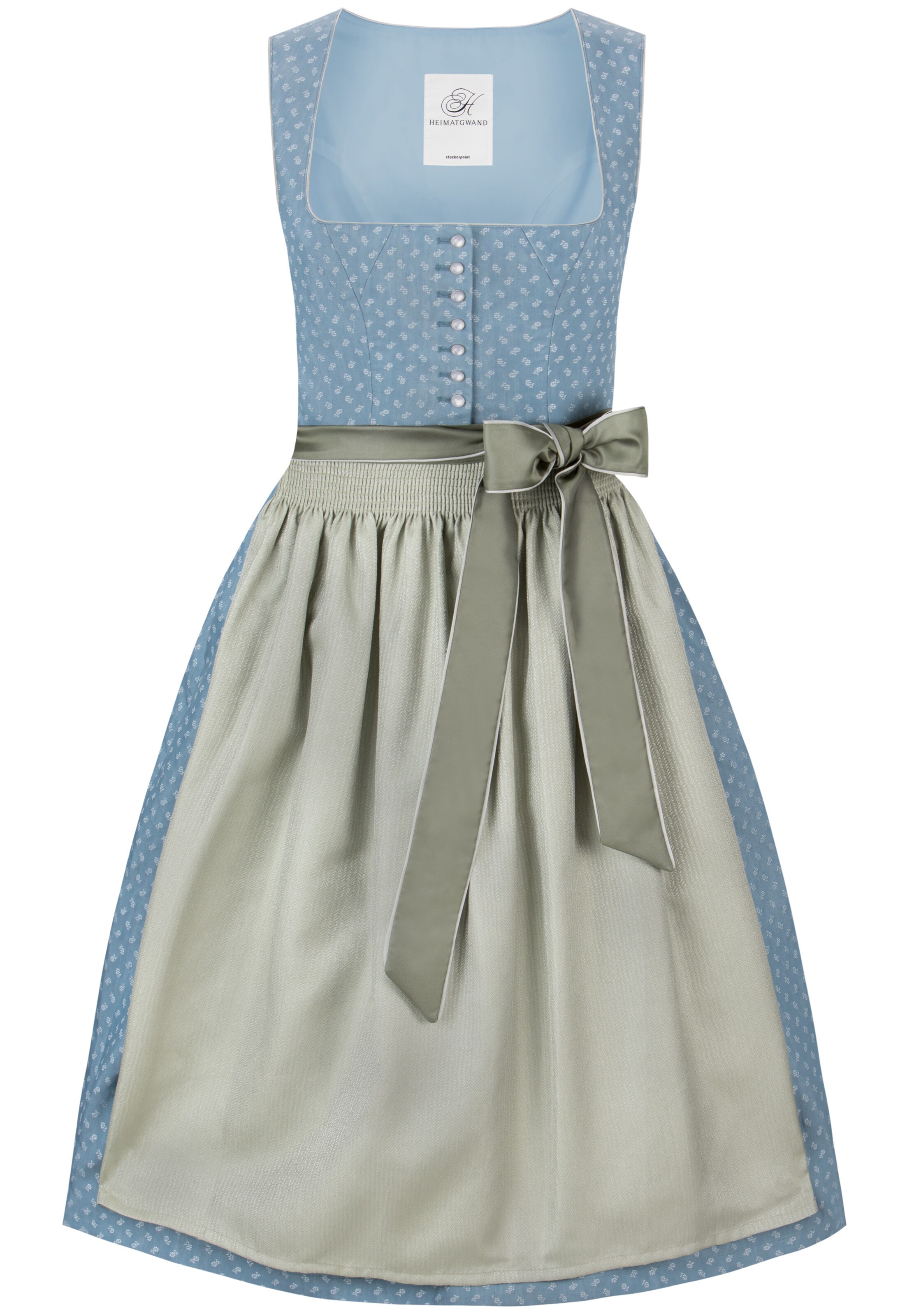 STOCKERPOINT Dirndl 'Dori' in hellblau / grün / khaki, Produktansicht