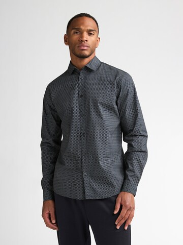 Coupe slim Chemise Petrol Industries en bleu : devant