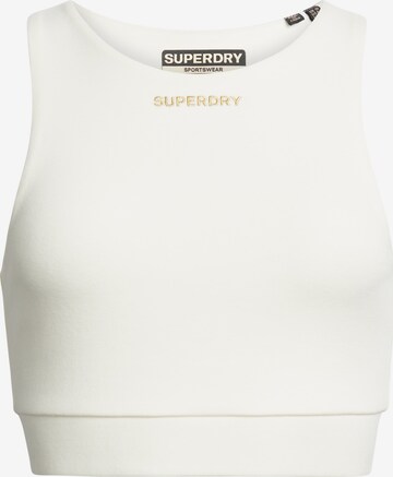 Bustier Soutien-gorge de sport Superdry en blanc : devant