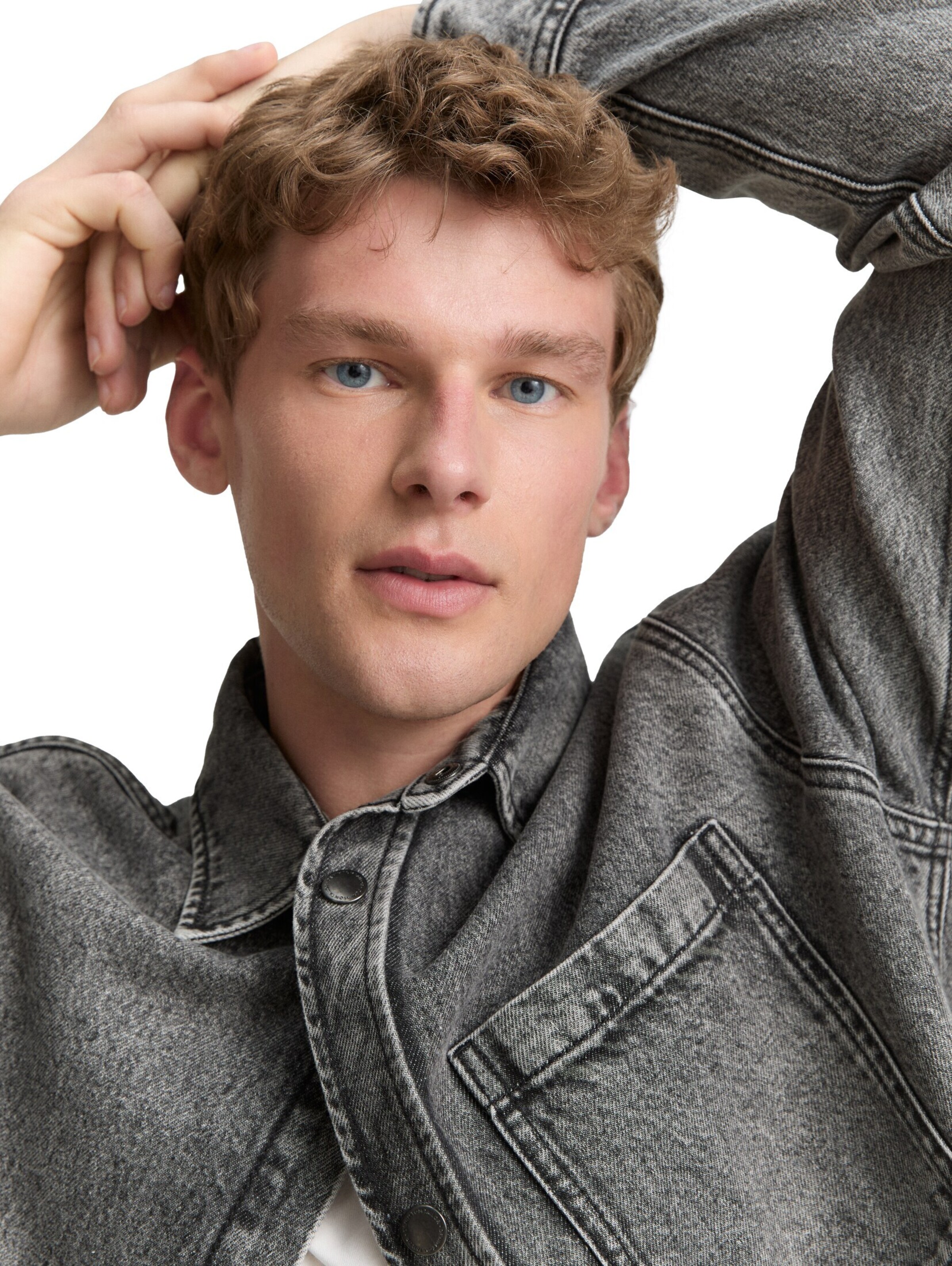 TOM TAILOR DENIM Regular fit Overhemd in Grijs