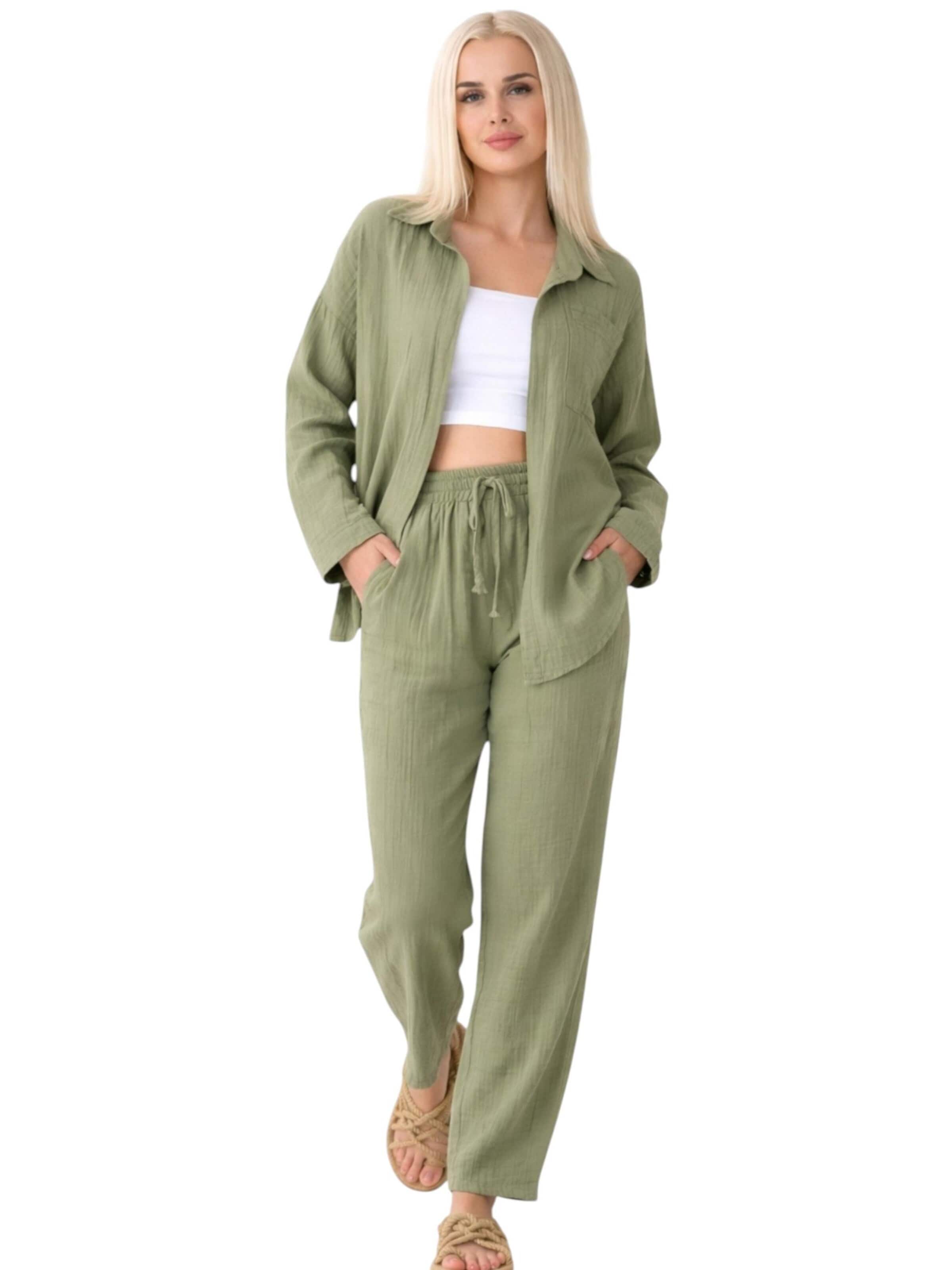 WENOR Bluse 'NALYA' i grøn: forside