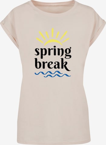 Merchcode T-Shirt 'Spring Break' in Beige: predná strana