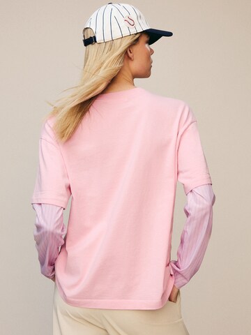 Pull&Bear Koszulka oversize w kolorze różowy