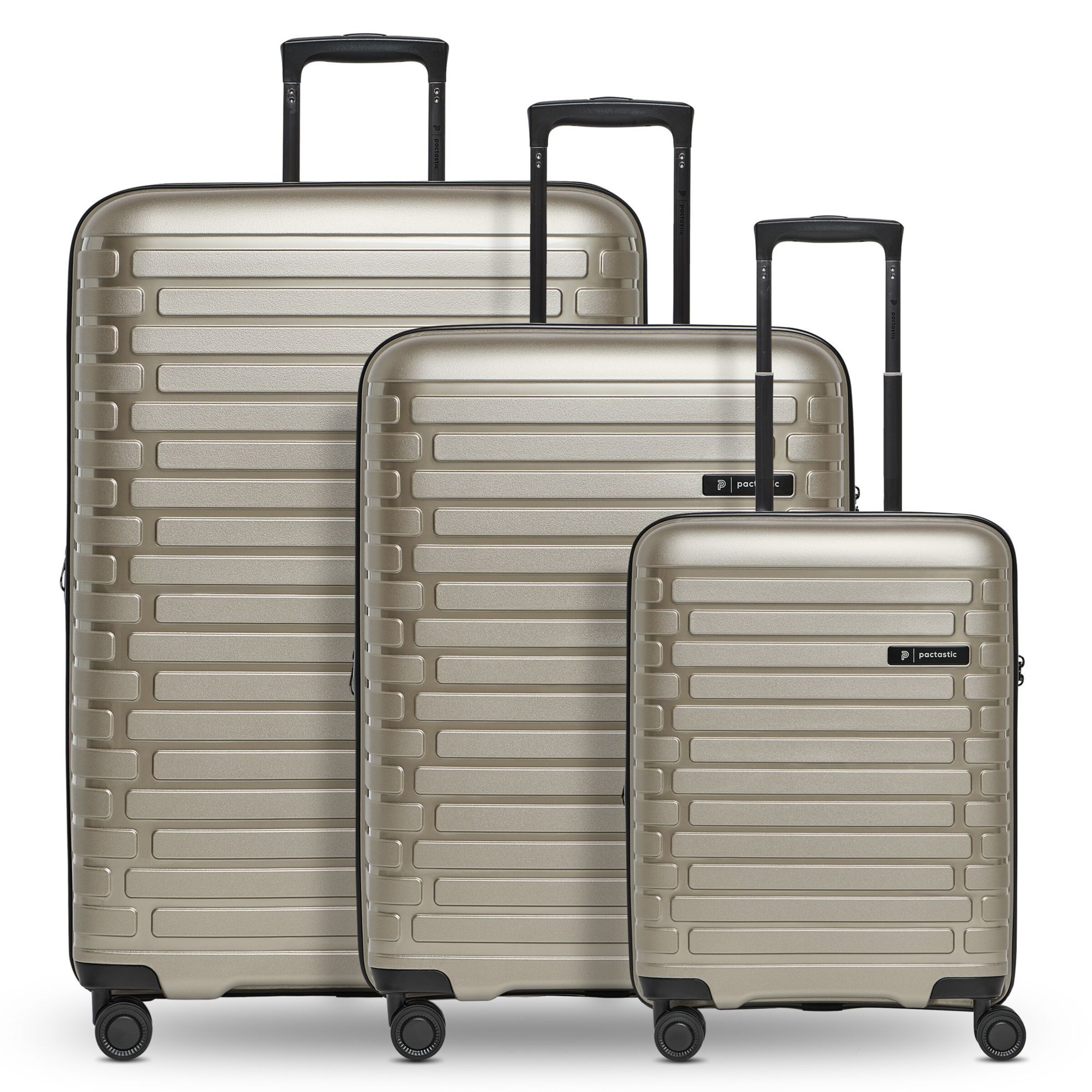 Pactastic Suitcase set in Beige: front