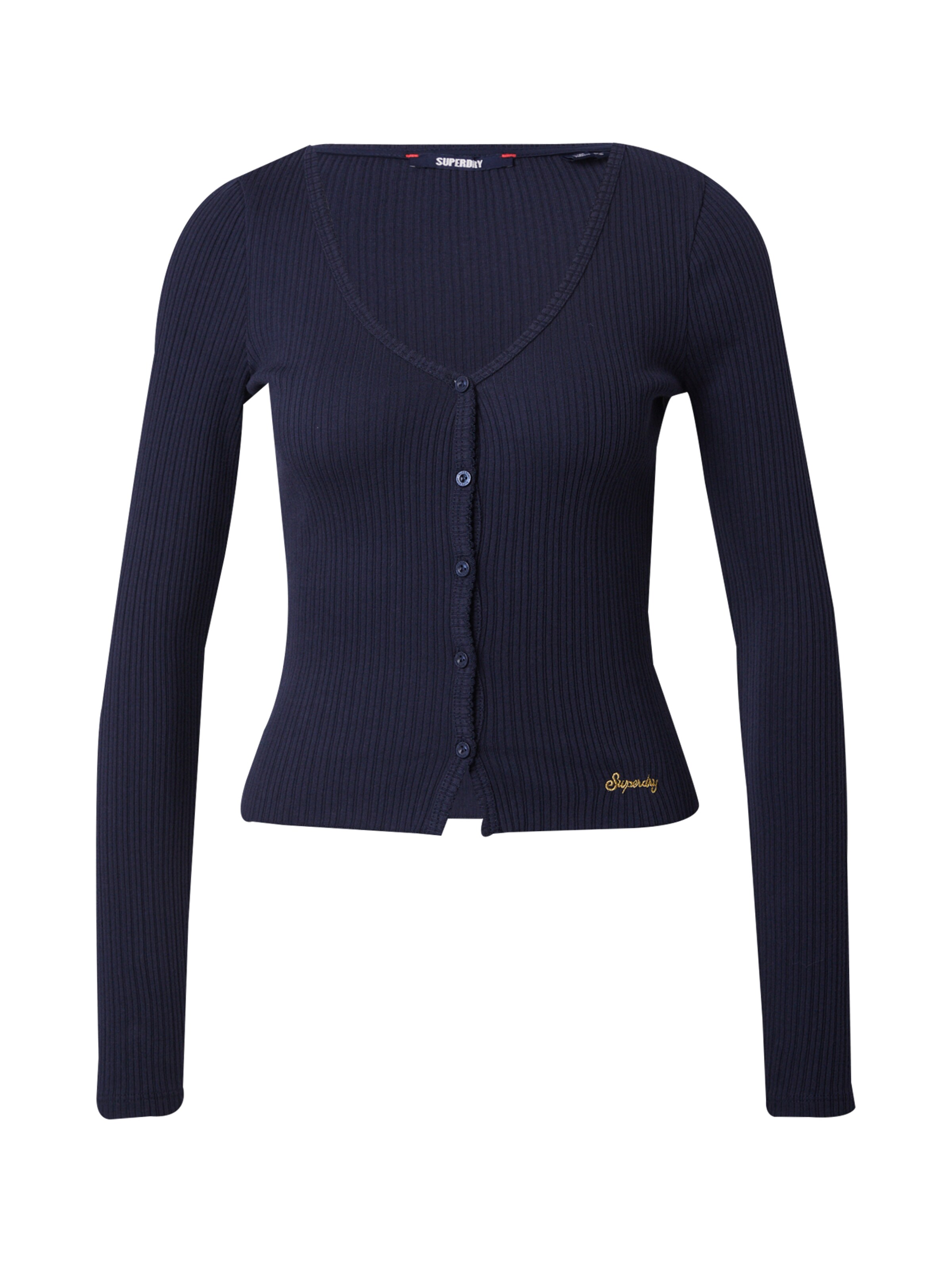 Superdry & Co Strickjacke 'ESSENTIAL' in Blau: Vorderseite