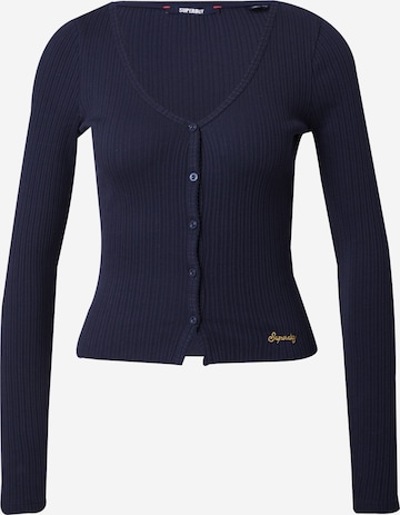 Cardigan 'ESSENTIAL' Superdry & Co en bleu : devant
