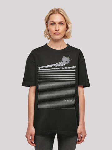 F4NT4STIC Oversized shirt 'The Wizard of Oz Wicked Witch Flying' in Zwart: voorkant