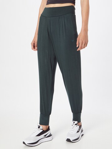 Hummel Tapered Sportbroek 'Fiona' in Groen: voorkant