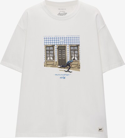 Pull&Bear Koszulka w kolorze niebieski / brązowy / czarny / białym, Podgląd produktu