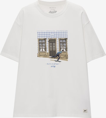 Pull&Bear T-shirt i vit: framsida