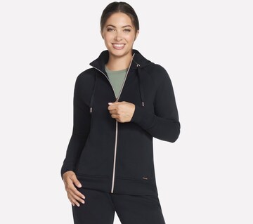 SKECHERS Zip-Up Hoodie in Black: front