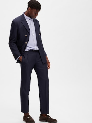 SELECTED HOMME Regular Pleated Pants in Blue