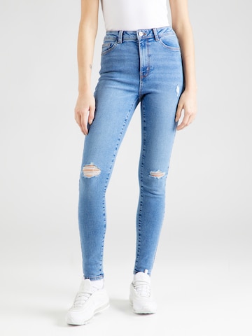 PIECES Skinny Jeans 'DANA' in Blauw: voorkant