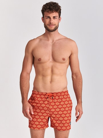 Shiwi Board Shorts 'Pyramid' in Orange: front