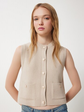 Happiness İstanbul Strickweste in Beige