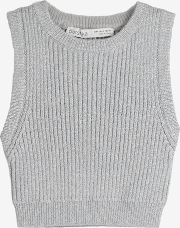 Bershka Knitted top in Silver: front
