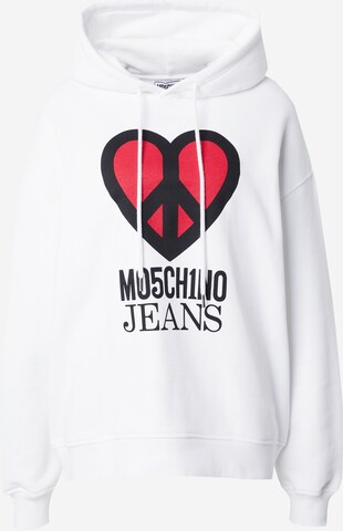 Moschino Jeans Sweatshirt i vit: framsida