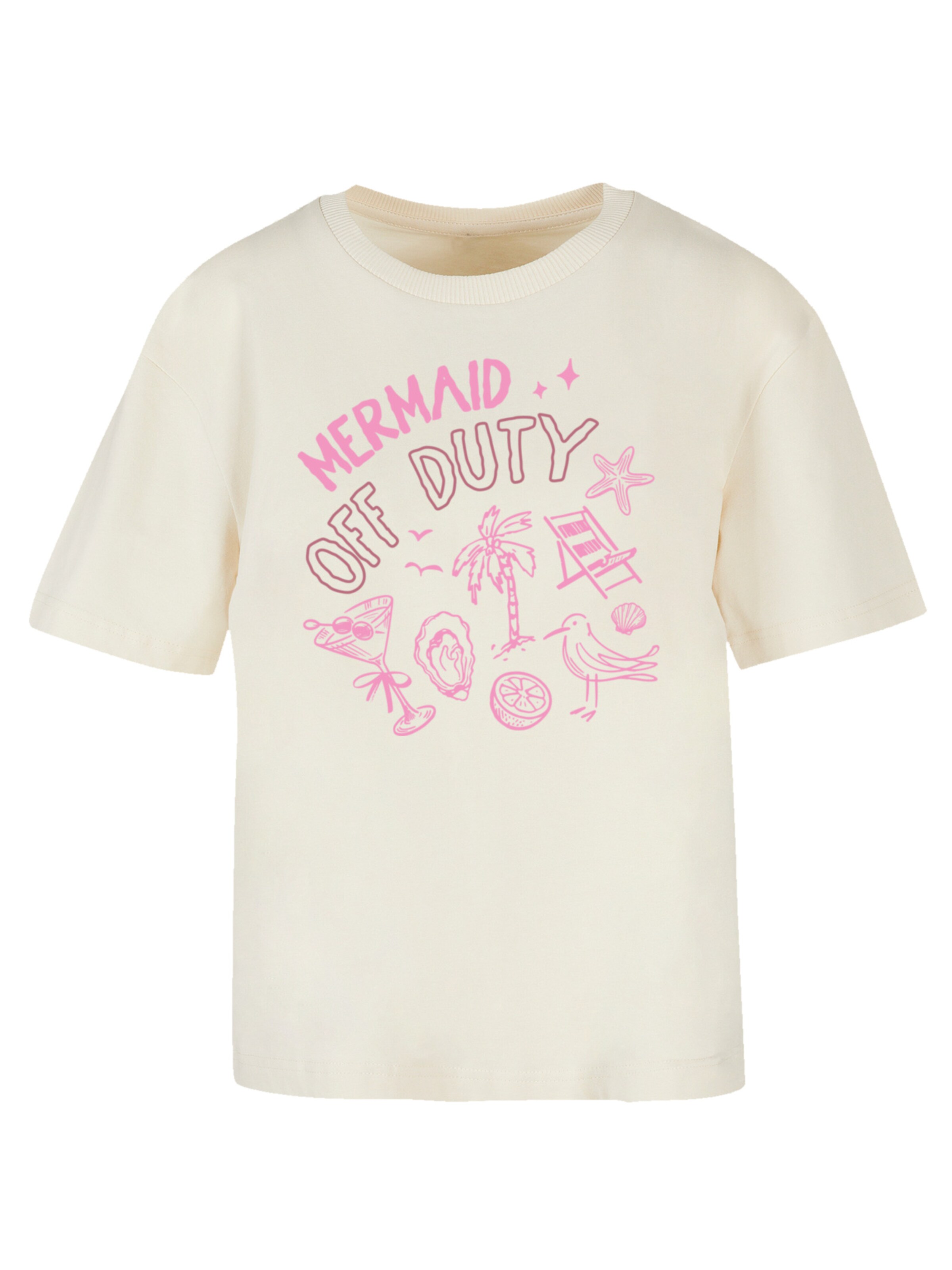 T-shirt 'Mermaid Of Duty' F4NT4STIC en beige : devant