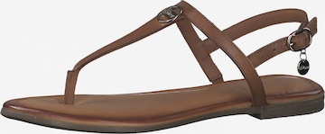 s.Oliver T-Bar Sandals in Brown: front