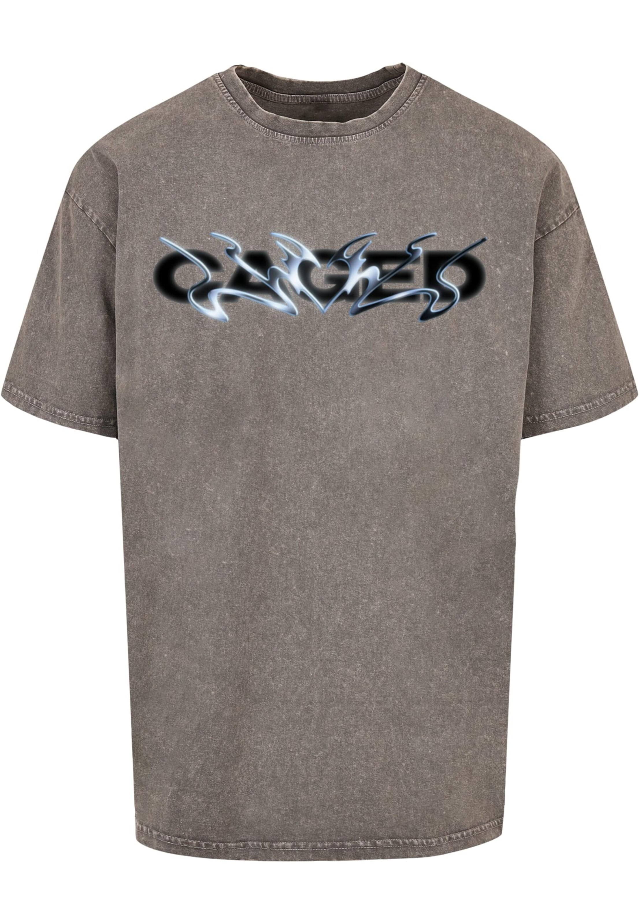 MT Upscale - Camisa &#x27;Cagedchrome&#x27; em cinzento: frente