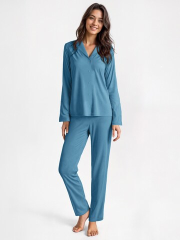 CALIDA Pyjama 'Nightwear Xtra'‌‌‌‌‌‌‌‌‌‌ in Blau: Vorderseite