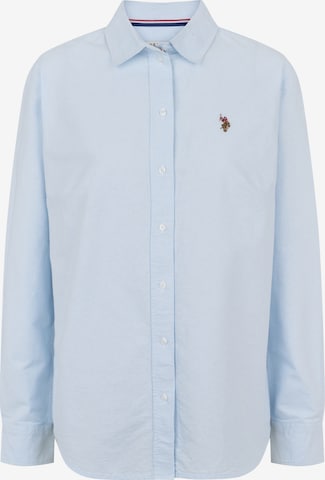 U.S. POLO ASSN. Blouse 'Gina' in Blauw: voorkant