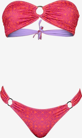 Bandeau Bikini 'ECONYL® Ring of Fire Set 2-tlg.' Kadoo en rose : devant