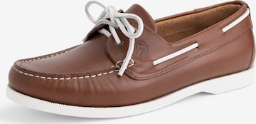 Travelin Moccasins in Brown: front