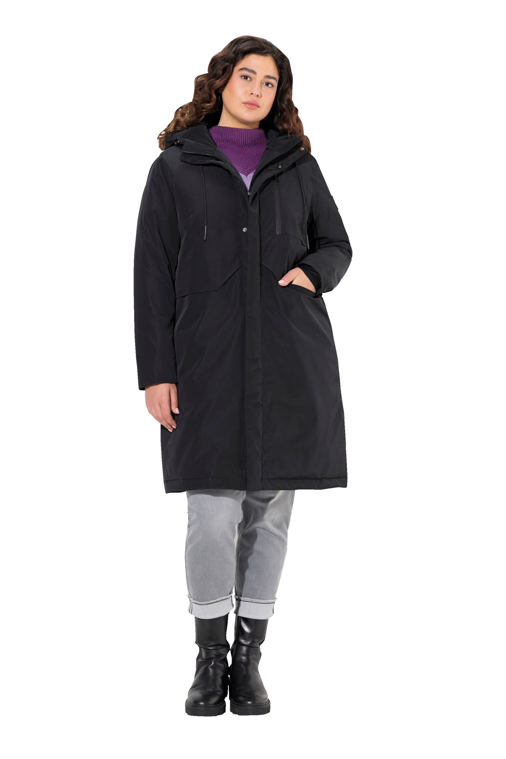 Ulla Popken Mantel in Schwarz