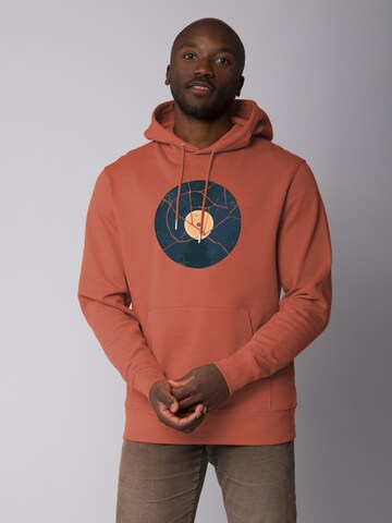 Felpa 'Broken Vinyl' di Watapparel in marrone: frontale