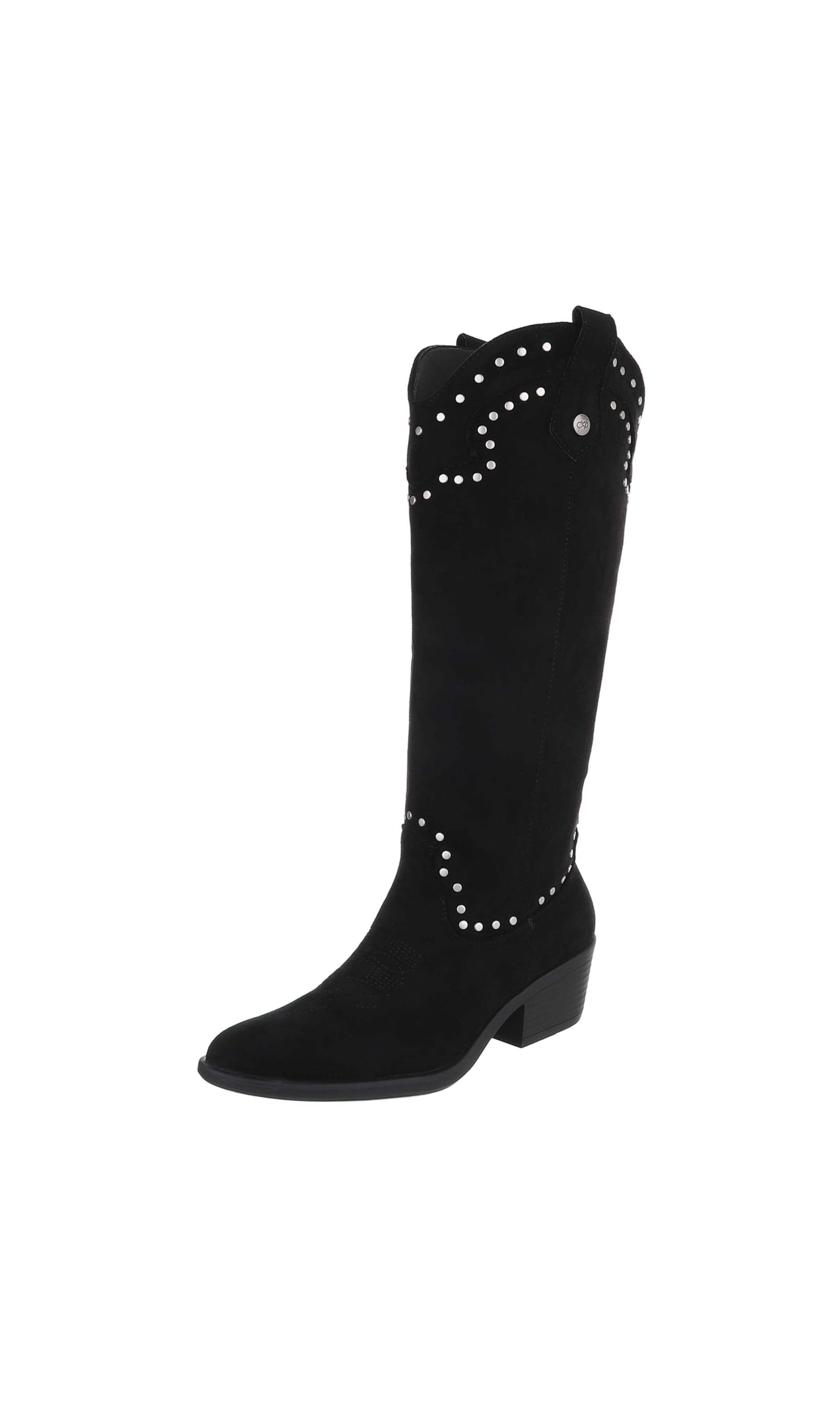 Ital-Design Cowboy Boots in Black: front