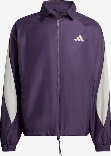 XS dydžio Džemperis treniruotėms 'Stadium' iš ADIDAS SPORTSWEAR, spalva – šviesiai pilka / tamsiai violetinė, Prekių apžvalga