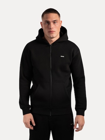 Veste de survêtement Smilodox en noir : devant