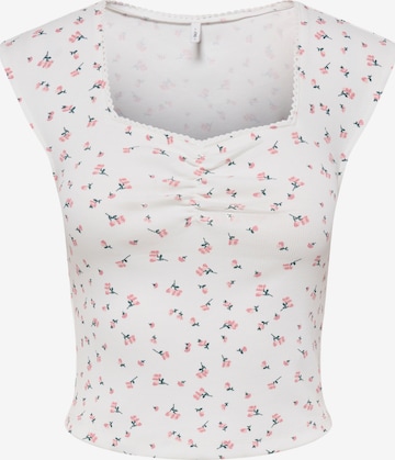 Top 'ONLFENJA' di ONLY in bianco: frontale