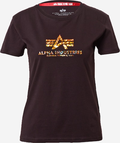ALPHA INDUSTRIES Тениска в злато / черно, Преглед на продукта