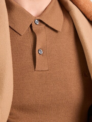 Calvin Klein Regularen Pulover | rjava barva