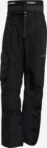ADIDAS TERREX Loose fit Workout Pants 'Xploric' in Black: front