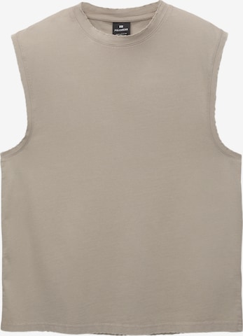 T-Shirt Pull&Bear en beige : devant