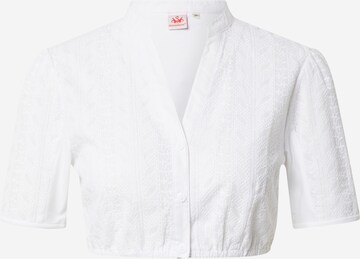 SPIETH & WENSKY Rahvuslik pluus 'Patricia', värv valge: eest vaates