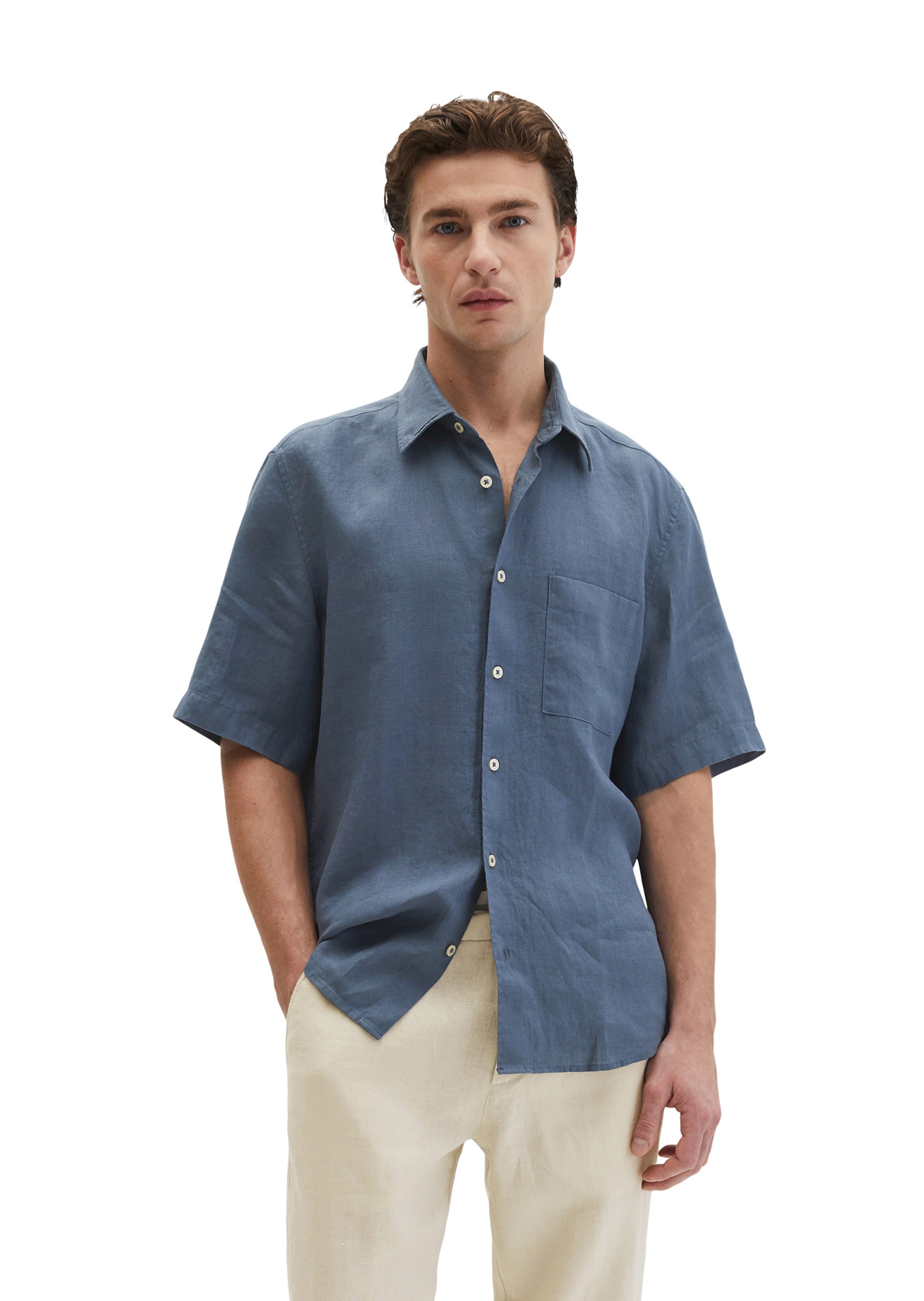Marc O'Polo Comfort fit Button Up Shirt in Blue: front