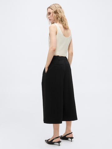 MSCH COPENHAGEN Wide Leg Hose in Schwarz