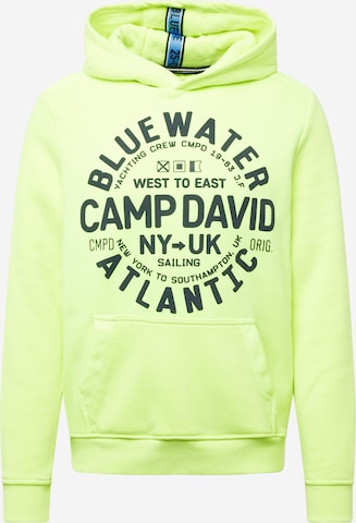 Sweat-shirt CAMP DAVID en jaune : devant