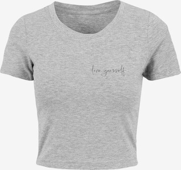 Merchcode Shirt 'Love Yourself' in Grijs: voorkant