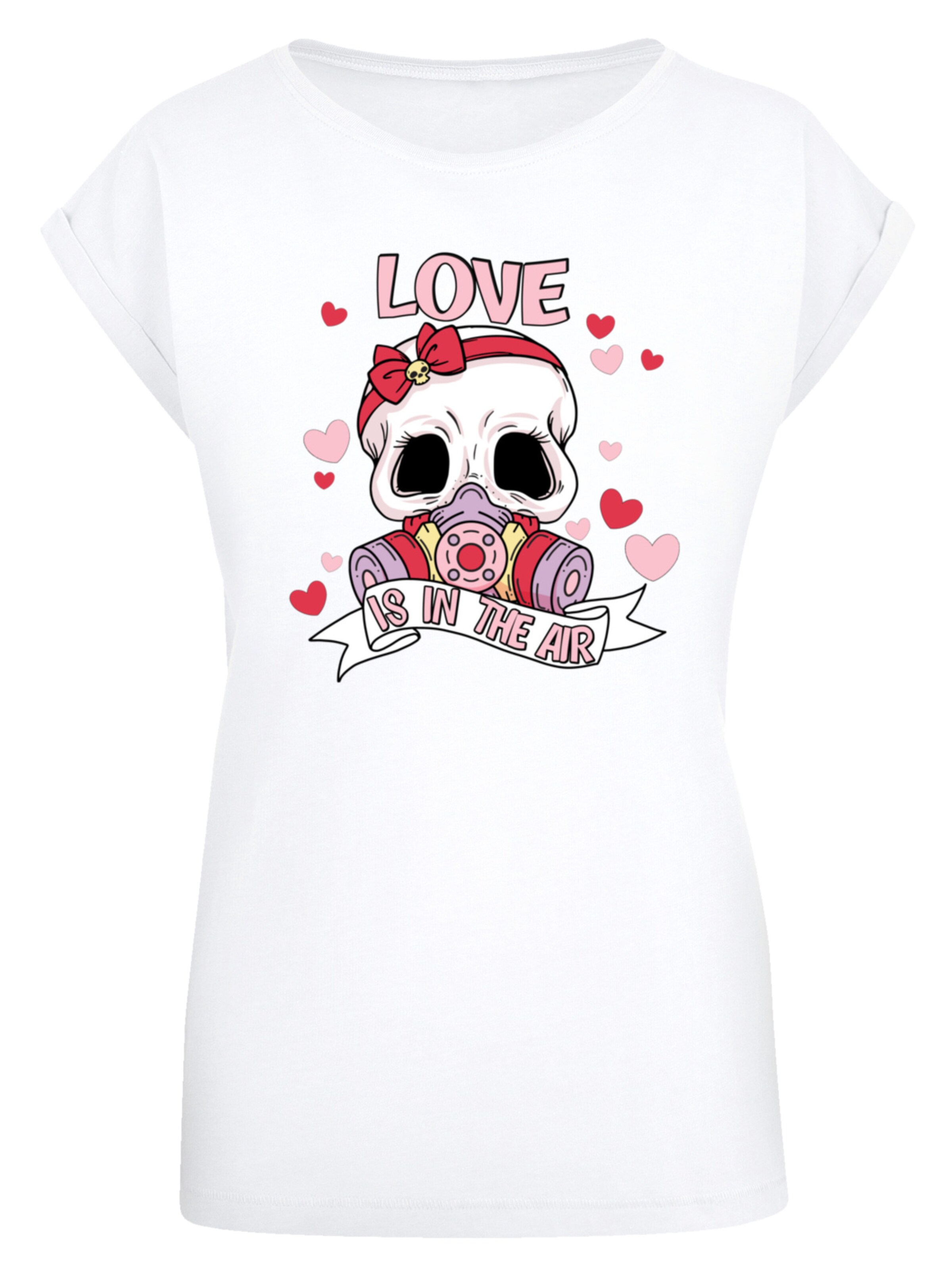 T-shirt 'Anti Valentinstag LOVE is in the air' F4NT4STIC en blanc : devant
