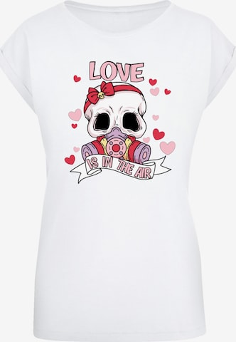 T-shirt 'Anti Valentinstag LOVE is in the air' F4NT4STIC en blanc : devant