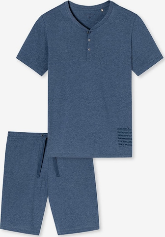 SCHIESSER Pyjama kort in Blauw: voorkant