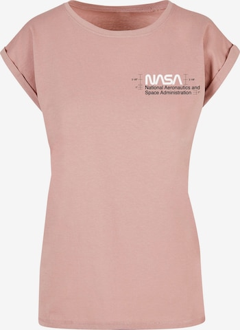 Merchcode T-Shirt 'NASA - Aeronautics' in Pink: predná strana